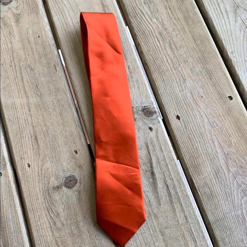 croft & barrow satin orange necktie – classic menswear